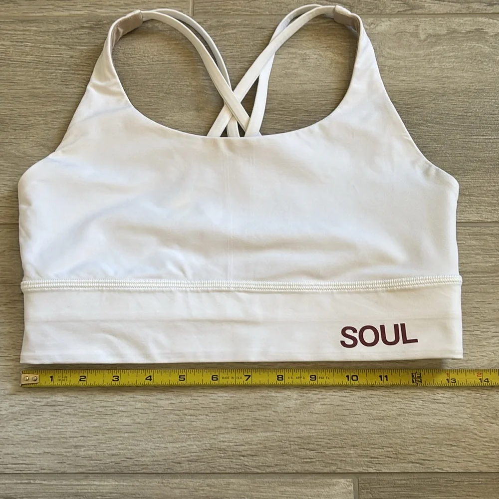 Lululemon White Long Line Energy Bra Size 8 - Picture 4 of 8